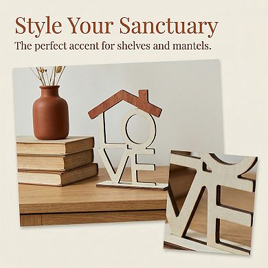 Thick Solid Wood Desk Sign Inspirational Decorative Wood Plaque for Office Home