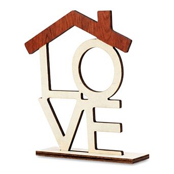 Thick Solid Wood Desk Sign Inspirational Decorative Wood Plaque for Office Home