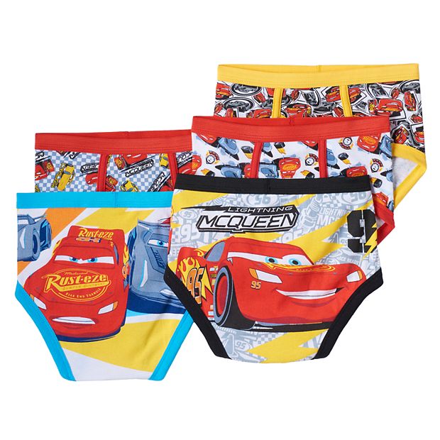 Disney Boys' Pixar Cars 100% Cotton Underwear with Lightning
