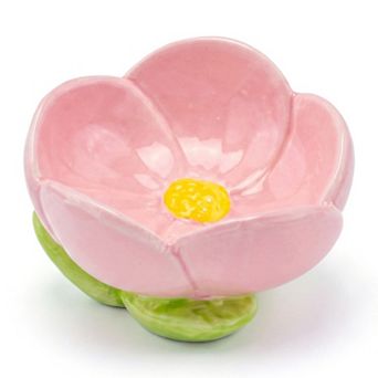 Artistic Yellow Flower Ceramic Box Blooming Floral Storage Jar with Lid Decorative Peony Trinket Box