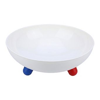 Large Round Pedestal Bowl Fluted Fruit Bowl for Kitchen Counter Modern Centerpiece Shatterproof Bowl