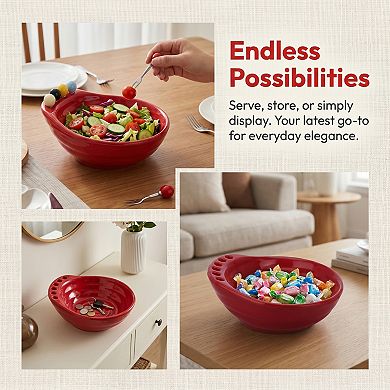 Modern Irregular Decorative Bowl Shaped Fruit Bowl Abstract Fluted Centerpiece Bowl for Kitchen