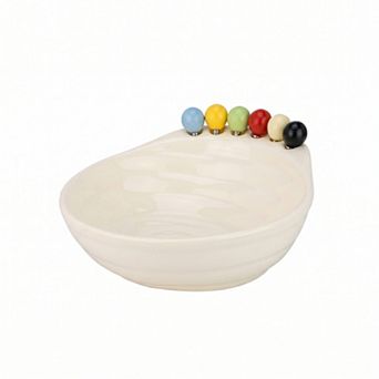 Modern Irregular Decorative Bowl Shaped Fruit Bowl Abstract Fluted Centerpiece Bowl for Kitchen