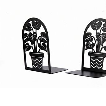 Decorative Metal Bookends Tree Design Book Ends Non Skid Forest Book Stopper 2 pc 4.7"Lx3.5"Wx6.8"H