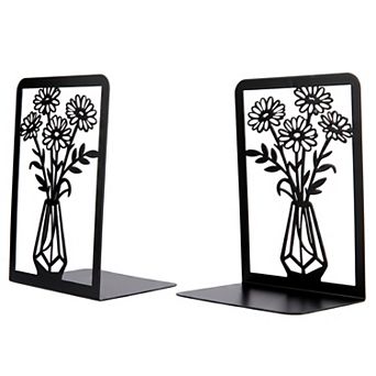 Decorative Metal Bookends Tree Design Book Ends Non Skid Forest Book Stopper 2 pc 4.7"Lx3.5"Wx6.8"H