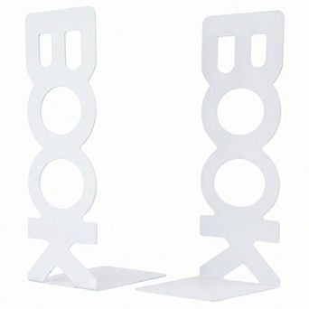 Decorative Metal Bookends Modern Geometric Book Ends Non Skid Book Stopper 2 pc 3"Lx3.1"Wx8.5"H