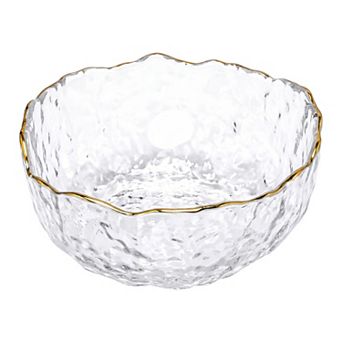 Modern Glacier Decorative Bowl Irregular Wavy Pedestal Bowl Aesthetic Melted Ice 5.1"Lx5.1"Wx2.6"H