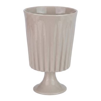 Mini Ceramic Pedestal Decorative Bowl Vintage Goblet Style Footed Trinket Bowl 3.1"Lx3.1"Wx5"H