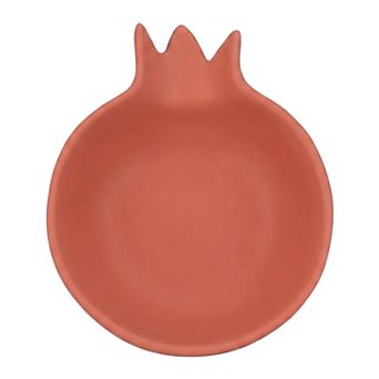 Ceramic Pomegranate Decorative Bowl Artistic Fruit Shaped Trinket Dish 5.7"Lx4.7"Wx1.4"H