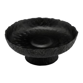 Modern Fluted Pedestal Bowl Scalloped Fruit Bowl for Kitchen Counter 8.1"Lx8.1"Wx3.2"H