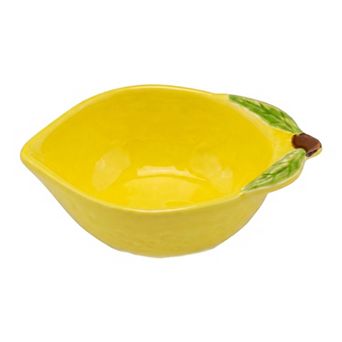 Cute Lemon Shaped Ceramic Bowl Small Citrus Decorative Dish 4.9"Lx3.5"Wx1.6"H