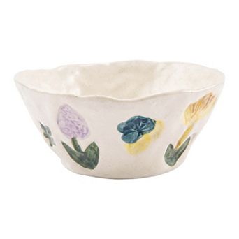Exquisite Patterned Ceramic Decorative Bowl Artistic Serving Dish 5.3"Lx5.3"Wx2.6"H