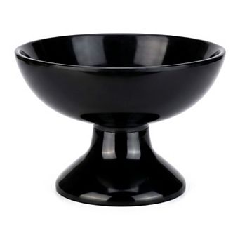 Modern Fluted Decorative Bowl Scalloped Pedestal Bowl for Home 5.9"Lx5.9"Wx4"H
