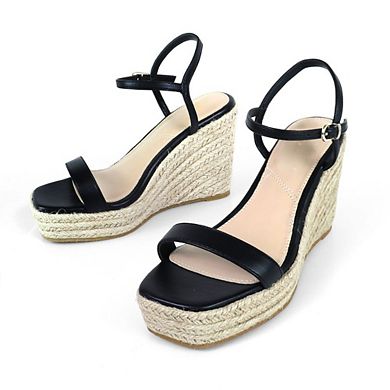 Cassie-3 Espadrille Wedge Ankle Strap Open Toe Sandals