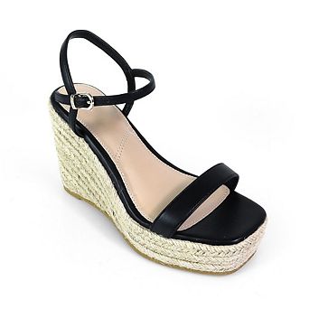 Cassie-3 Espadrille Wedge Ankle Strap Open Toe Sandals