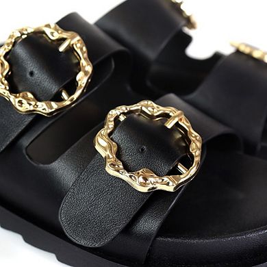 Lilith-2 Adjustable Buckle Platform Sandals Casual Comfort Slides