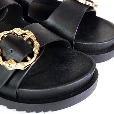 Lilith-2 Adjustable Buckle Platform Sandals Casual Comfort Slides