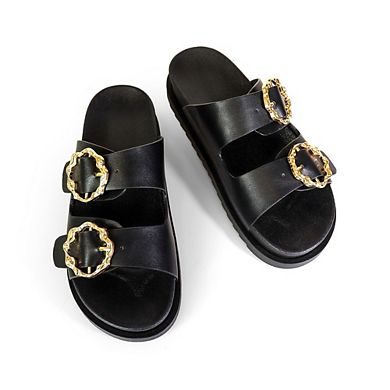 Lilith-2 Adjustable Buckle Platform Sandals Casual Comfort Slides