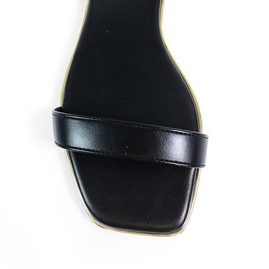 Olgana-3 Minimalist Ankle Strap Flat Sandals with Metallic Trim Detail
