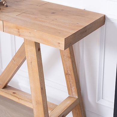 GOMYHOME 58.5" Farmhouse A-Frame Console Table, Wood Entryway Sofa Table
