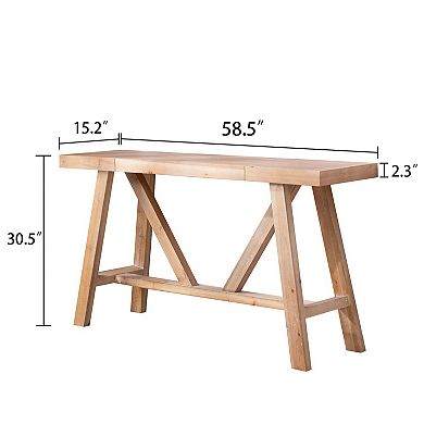 GOMYHOME 58.5" Farmhouse A-Frame Console Table, Wood Entryway Sofa Table