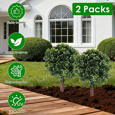 2-Pack Artificial Lavender Topiary Balls
