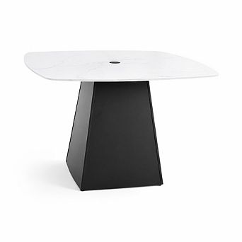 GOMYHOME 44" Outdoor Patio Dining Table, Sintered Stone Top with Aluminum Base