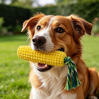 Corn Shaped Squeaky Chew Toy Durable for All Dogs
