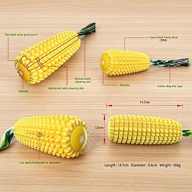 Corn Shaped Squeaky Chew Toy Durable for All Dogs