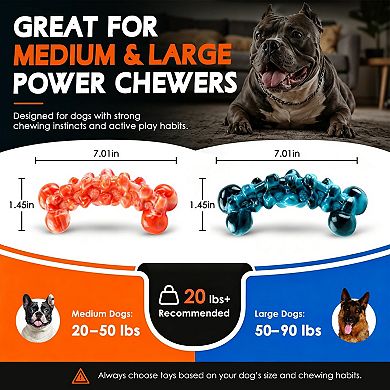 2 Pack Durable Dog Chew Toys Teeth Cleaning for Medium and Large Dogs