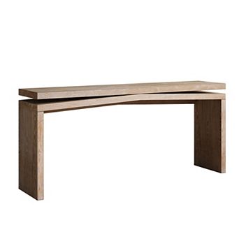 GOMYHOME Modern Wood Console Table, Slim Entryway Table with Floating Top Design