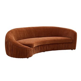 GOMYHOME 92" Curved Sofa 4-Seater Upholstered Fabric Couch, Modern Living Room Sofa