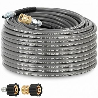 1/4 Inch 50 FT Pressure Washer Hose 4200 PSI Wire Braided Hot Cold Water Twist Resistant 1 pc