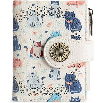 Small Wallets for Women Bifold RFID Blocking PU Leather with Zipper Coin Pocket,for Daily Travel Use