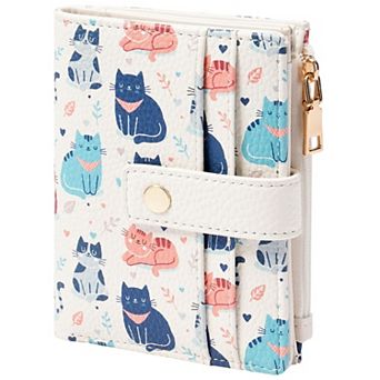 Women's Short Wallet with 8 Card Slots, Zipper Pocket and ID Window, Bifold Purse for Daily Travel