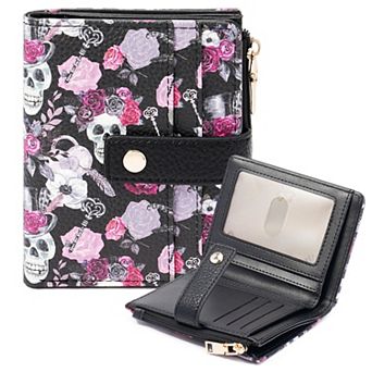 Women's Short Wallet with 8 Card Slots, Zipper Pocket and ID Window, Bifold Purse for Daily Travel