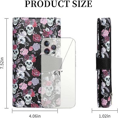 Women's RFID Blocking Wallet, Trifold PU Leather Wallet with Cute Print for Travel & Daily Use