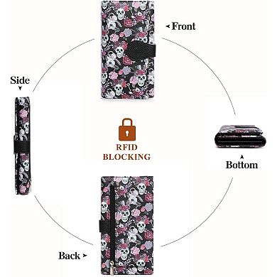 Women's RFID Blocking Wallet, Trifold PU Leather Wallet with Cute Print for Travel & Daily Use
