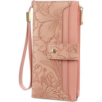 Women's Bifold Wallet RFID Blocking, PU Leather Long Card Holder with Wristlet for Commuting, Travel