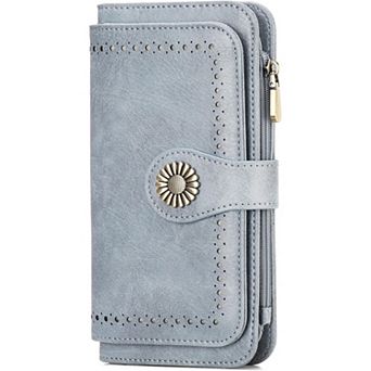 Women's Trifold PU Leather Wallet, RFID Blocking with Zipper Coin Pocket for Daily Travel Shopping