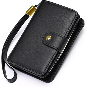 Ladies PU Leather Wallet, RFID Blocking Compact Lightweight Purse, Suitable for Travel, Shopping