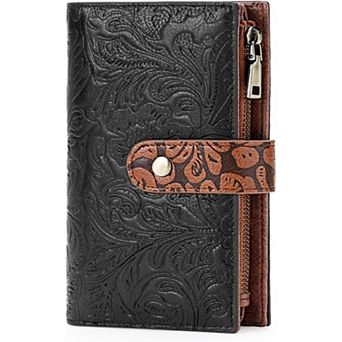 Women's Trifold Wallet, RFID Blocking PU Leather Large Capacity Purse,Embossed Pattern Ladies Wallet
