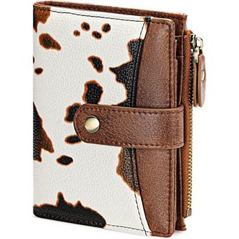 Women's PU Leather Bifold Wallet, RFID Blocking with Zipper Coin Pocket for Travel Daily Use