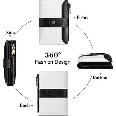 Small Wallets for Women,PU Leather Bifold RFID Blocking,Compact with ID Window,for Shopping Travel