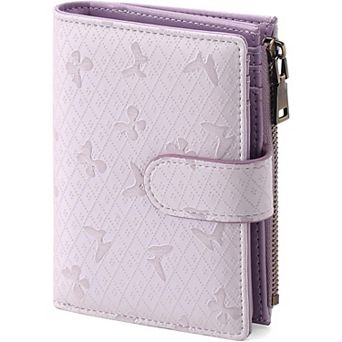 Women's PU Leather RFID Blocking Bifold Wallet, with ID Window for Daily Travel Shopping