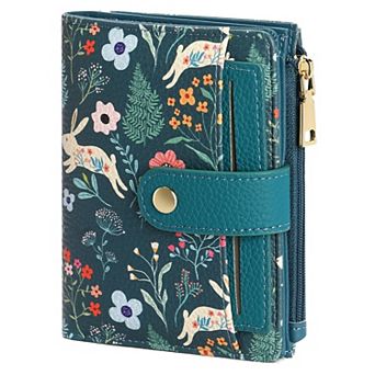 Cute Floral Women's Short Wallet, RFID Blocking Multi Card Slots Purse for Daily Travel Shopping