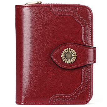 Women's Wallet PU Leather, RFID Blocking with Multiple Card Slots & Zipper Coin Pocket for Daily Use