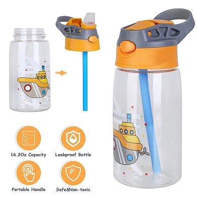 16.2oz Kids Leak-Proof Water Bottle with Straw