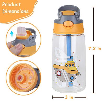 16.2oz Kids Leak-Proof Water Bottle with Straw