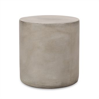 Outdoor LightWeight Concrete Side Table End Table in Light Gray